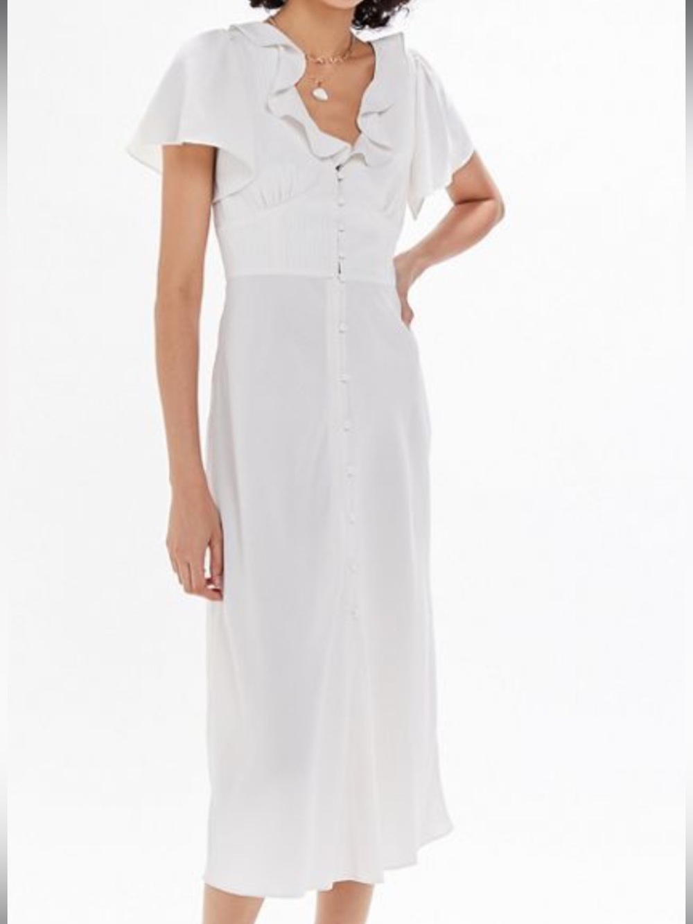 Urban outfitters cream midi dress
